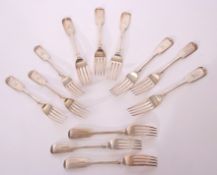 Set of six late Victorian table forks in Fiddle pattern, London 1900 by George M Jackson and David L