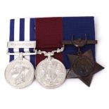 Victorian group of three comprising Egypt medal 1882 with Tel-el-Kebir clasp together with Army Long