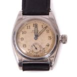 Second quarter of 20th century gents stainless steel cased Rolex Oyster wristwatch with silvered