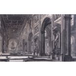 After Piranesi "Veduta Interna della Basilica di S Giovanni Laterano" black and white etching