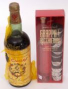 Carlos I Brandy, 1 bottle and a further box of chocolates with Grappa (2)