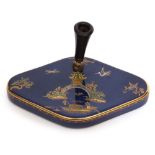 1930s Carltonware pen holder, the blue ground decorated with a chinoiserie design in green and