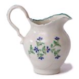 Lowestoft porcelain jug circa 1790, of unusual shape, decorated with the Angouleme design, with