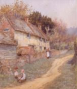 Helen Allingham, RWS (1848-1926) "In April" watercolour, signed lower left, 26 x 22cm Exhibited: The