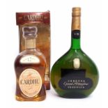 Cardhu Malt Scotch whisky, 12 year old, 1 bottle in carton, and Janneau Grand Armagnac Tradition,