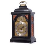 Early Victorian ebonised chiming bracket clock by James Smith of London, silvered Roman numeral