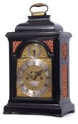 Early Victorian ebonised chiming bracket clock by James Smith of London, silvered Roman numeral