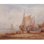 William Collins, RA (1788-1847) Coastal scene with fisher folk watercolour, signed lower right, 20 x