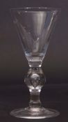 Georgian revival large heavy glass baluster goblet, 20cm high