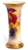 Royal Worcester vase decorated with fruit and flowers, signed by Kitty Blake to side, Royal