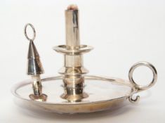 Victorian novelty table lighter in the form of a chamber tray candlestick of circular form with