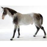 Large Meissen Marcolini model of a horse, in dapple grey colouring, 24cm high, blue crossed swords
