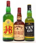 Crabbie Special Reserve Scotch Whisky, 12yo, 70% proof, 1 bottle, J & B Rare blended Scotch