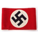Mid-20th century Third Reich NSDAP arm band manufactured using red wool with machine stitched