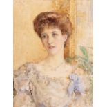 Henry J Stock (1853-1930) "Miss Vivian - daughter of Sir Arthur Vivian, KCB" watercolour, signed and