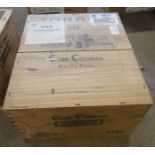 Torres Grand Coronas Mas la Plana Black Label 1989, sealed wooden case of 6 bottles and a further