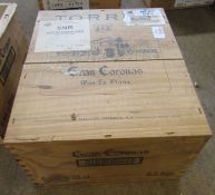 Torres Grand Coronas Mas la Plana Black Label 1989, sealed wooden case of 6 bottles and a further