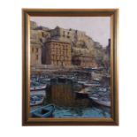 AR Andrea Patrisi (born 1954) "Pozzuoli" oil on board, signed lower right, 49 x 39cm