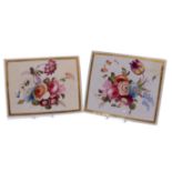 Pair of mid-19th century English porcelain plaques, possibly Derby, both finely painted with