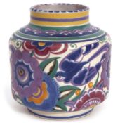 Poole vase circa 1930s, decorated with the blue bird pattern after a design by Truda Carter, the