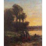 James Crawford Thom (1835-1898) "Eventide" oil on panel, signed lower right, 46 x 38cm