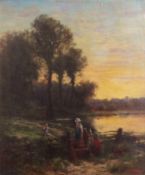 James Crawford Thom (1835-1898) "Eventide" oil on panel, signed lower right, 46 x 38cm