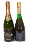 Lanson nv Champagne 1 bottle and one further bottle of unknown sparkling (2 bottles in all)