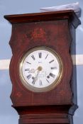Deby a Lubersac - a 19th century painted pine cased regulator longcase clock, the convex enamelled