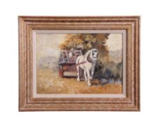 Harry Fidler, ROI, RBA (1856-1935) Figure with horse and cart oil on canvas, initialled lower