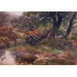 Benjamin Williams Leader, RA (1831-1923) A Woodland Stream watercolour, signed and dated 1896