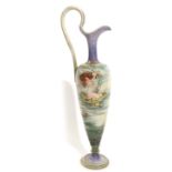 Impressive late 19th century Doulton Lambeth faience ewer, with an Art Nouveau design of a mermaid