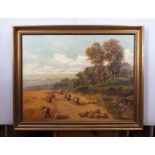 Charles H Passey (1818-1895) Harvest field with workers oil on canvas, signed and dated 1894 lower