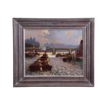 AR Gordon Hereward Hales, RSMA, FRSA (1916-1997) "Westminster Bridge" oil on board, signed lower