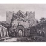 After Rossini "Arco di Druso, E Porta Capena" black and white engraving circa 1820 38 x 46cm