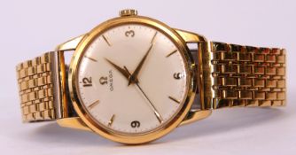 Third quarter of 20th century gents gold plated Omega wristwatch with stainless steel back,