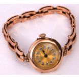 First quarter of 20th century ladies hallmarked 9ct gold cased wristwatch with Swiss movement,