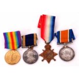 Group of four medals to James Seymour 342650, a jointer on HMS Halcyon, to include 1914-15 Star,