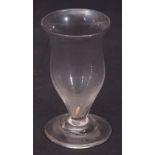 18th century mead or honey glass, with generous ogee bowl above a plain foot, 12cm high