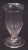 18th century mead or honey glass, with generous ogee bowl above a plain foot, 12cm high