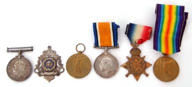 Presumed family group of Great War medals comprising three No 47806 Pte J S Lambert of the Suffolk