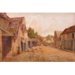 Thomas Pyne, RI (1843-1935) "Old Stables of The Sun Inn, Dedham" watercolour, signed and dated