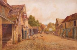 Thomas Pyne, RI (1843-1935) "Old Stables of The Sun Inn, Dedham" watercolour, signed and dated