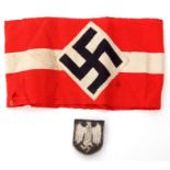 Hitler Youth arm band, marked inside with RZM reading "Hersteller, A4149", last numbers on torn