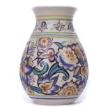 Poole Studio Pottery vase with a design by F H Lawson dated 2004, 26cm high