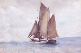 Henry Scott Tuke, RA, RWS (1858-1929) Ship at Sea watercolour, signed and dated 1920 lower left,