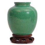 Large baluster Chinese famille vert crackle ware type jar, 22cm high