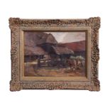 Bertram Walter Priestman, RA, ROI, NEAC (1868-1951) Farmyard oil on board, signed and dated 93 lower