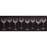 Set of Waterford Lismore pattern claret goblets, (8)