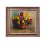 AR Jan Korthals (1916-1972) Still Life study of flowers in a pot oil on canvas, signed lower