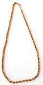 9ct stamped rope twist chain, 22cm fastened, 9.5gms